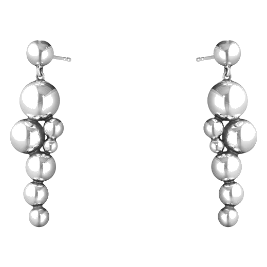 These Oxidised Sterling Silver Moonlight Grapes Drop Earrings have been designed by Georg Jensen.