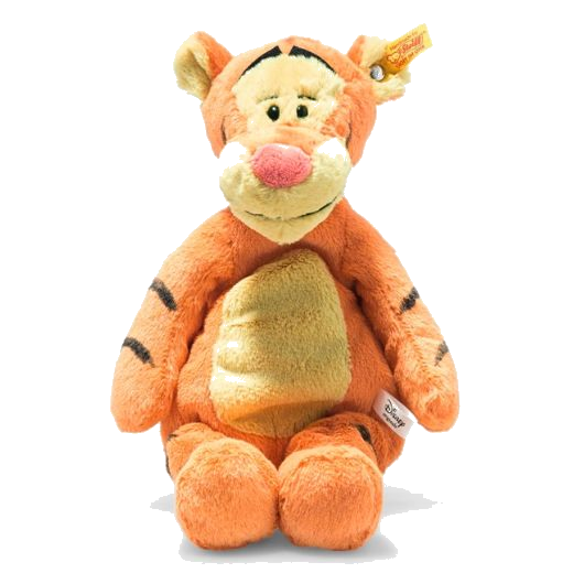 Steiff's Soft Cuddly Friends Disney Originals Tigger is made out of orange soft plush and has a snuggly feel.
