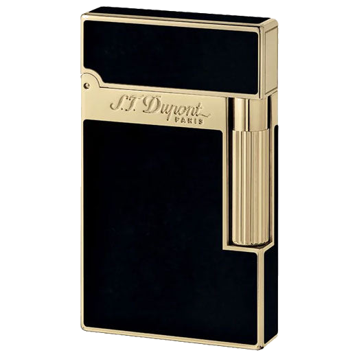 s t dupont paris black lacquer yellow gold ligne 2 lighter