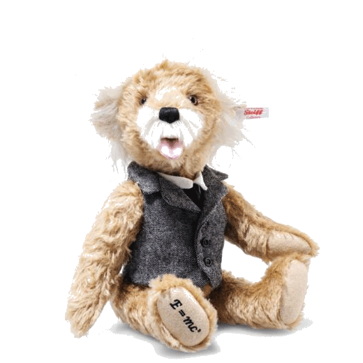 Steiff's Limited Edition Albert Einstein Teddy Bear comes with the E=mc2 formula on its paw.