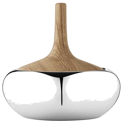 The Georg Jensen HK stainless steel and oak wood onion bonbonniere.