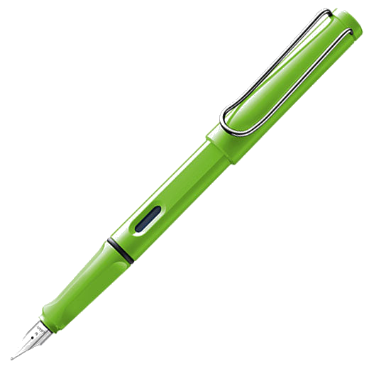 The LAMY green fountain pen in the Safari collection.
