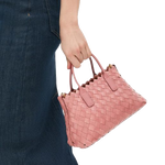 the goswell sienna pink small woven grab bag 5