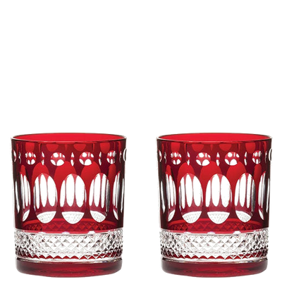 These Belgravia 2 x 33l Ruby Red Large Tumblers have been designed by Royal Scot Crystal.