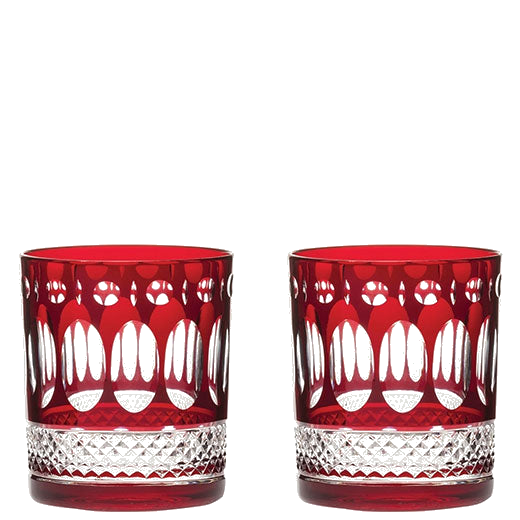 These Belgravia 2 x 33l Ruby Red Large Tumblers have been designed by Royal Scot Crystal.