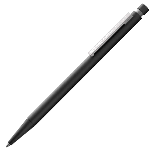 Matt black ballpoint pen made from stainless steel.