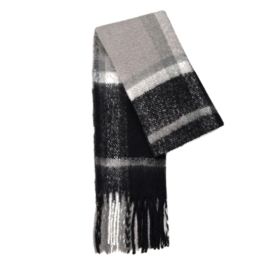 This Fluffy Check Print Monochrome Scarf by Radley looks great with black and neutral colours as the monochrome palette would match.