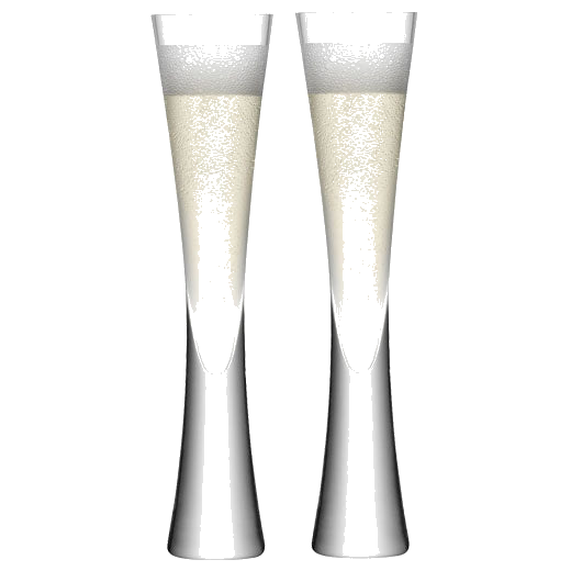 LSA International's Signature Moya 2 x Champagne Flutes have been crafted out of mouth-blown glass.