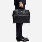 The BOSS Zair Black Leather Document Case with Foil-Print Logo by BOSS.