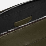 Inside the Sfumato Khaki Corteccia Leather Briefcase.