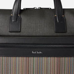 The Paul Smith signature embossed on the front of the Men's Folio with 'Signature Stripe' Coated Canvas Pocket.