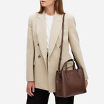 The Dukes Place Texture Chocolate Brown Medium Zip Top Multiway Bag by Radley.