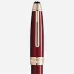 The cap and clip on the Montblanc Burgundy Red Meisterstück Solitaire Golden Hour LeGrand Fountain Pen.