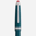 The cap and clip of the Meisterstück LeGrand Teal Romeo & Juliet Fountain Pen.