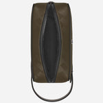 Top inside view of the Montblanc Extreme 3.0 Khaki Leather Clutch Wash Bag.