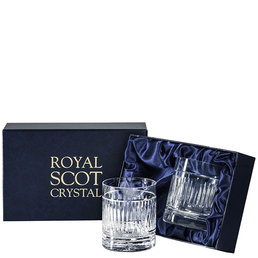 royal scot crystal art deco large on the rocks tumblers packaging
