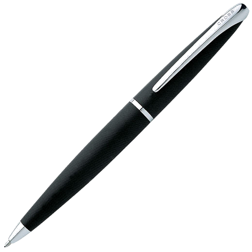 Cross ATX Basalt Black Ballpoint Pen with Chrome Plated appointments.