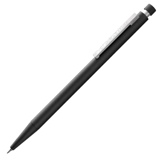 Matt black mechanical pencil in the cp 1 range with eraser.