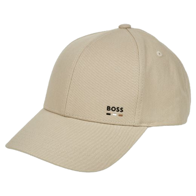 boss zed stripe cotton twill cap beige