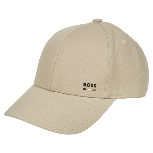 This BOSS Zed Cotton Twill Ecru Cap With Logo has the three stripe detailing underneath the BOSS logo.
