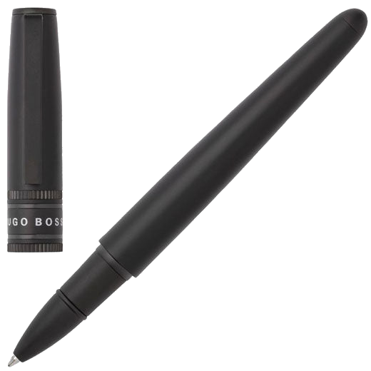 This Illusion Gear Black Rollerball Pen is designed by Hugo Boss.
