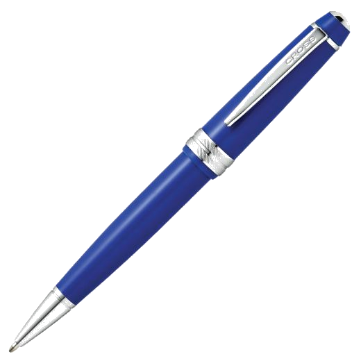 This Bailey Light Blue Ballpoint Pen by Cross is made with glossy lacquer and polished chrome trims that contrast the blue.