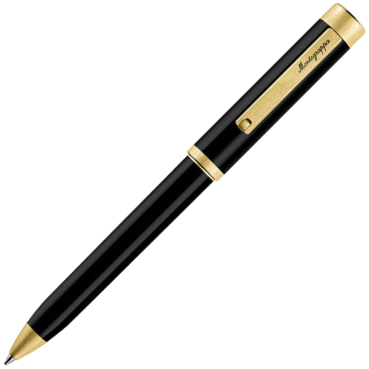 montegrappa zero black yellow gold ballpoint pen