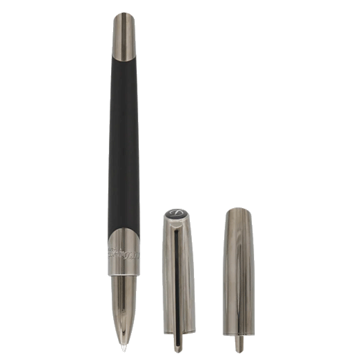 This Défi Millenium Black & Gunmetal Rollerball Pen has the Dupont brand logo engraved onto the top of the clip.