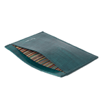 teal leather card holder pa