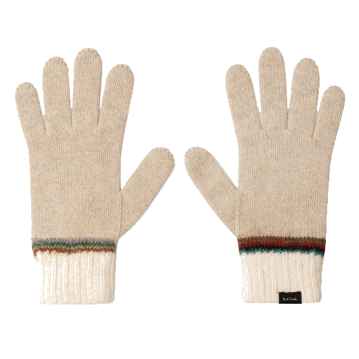 These Oatmeal 'Signature Stripe' Wool Gloves are by Paul Smith and are available as part of a set.