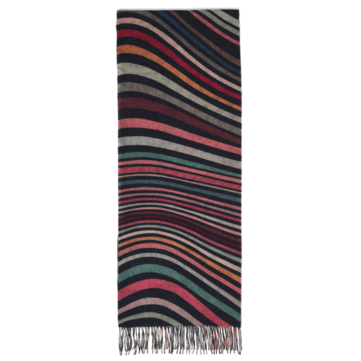 Paul Smith's Women's Crazy Swirl Print Wool Scarf has been made with a blend of cashmere and wool.