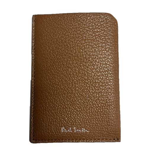This Paul Smith brown leather card holder comes with the brand name embossed on the front.