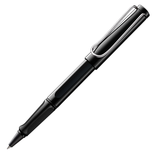 The LAMY black rollerball pen in the Safari collection.