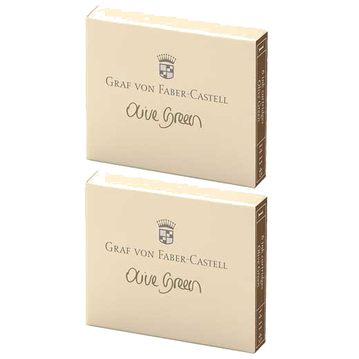 These are the Graf von Faber-Castell Olive Green Ink Cartridges 2 x Pack of 6.