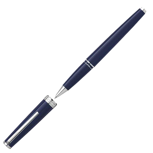 This Montblanc rollerball pen is part of the PIX collection, it is made with navy resin with steel trim.