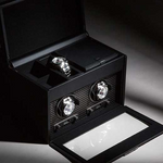 wolf powder coat axis double watch winder with storage lifestyle
