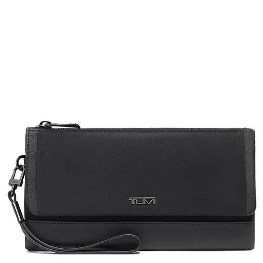 tumi black gunmetal voyageur travel wallet