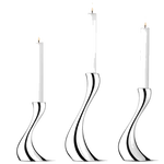 georg jensen cobra stainless steel set of 3 candle holders