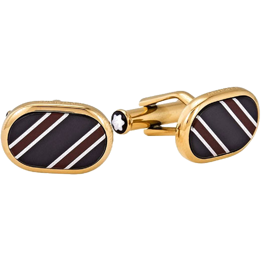 These Sartorial Champagne Striped Inlay Cufflinks are designed by Montblanc.