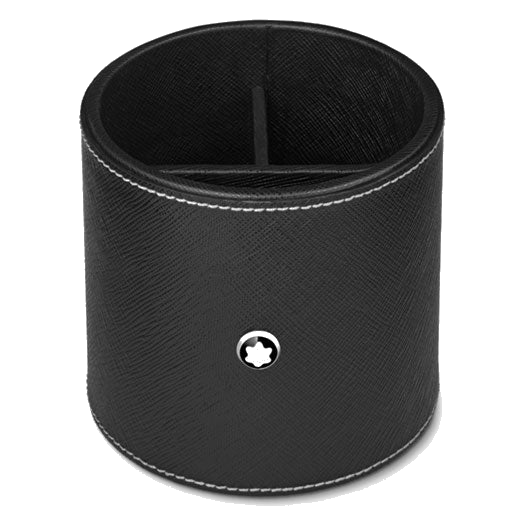 This Montblanc Round 3 Compartment Pen Holder in Black Leather looks great on your desk and can keep all your pens and pencils safe.