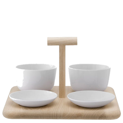 lsa standard dine quad set with oak base