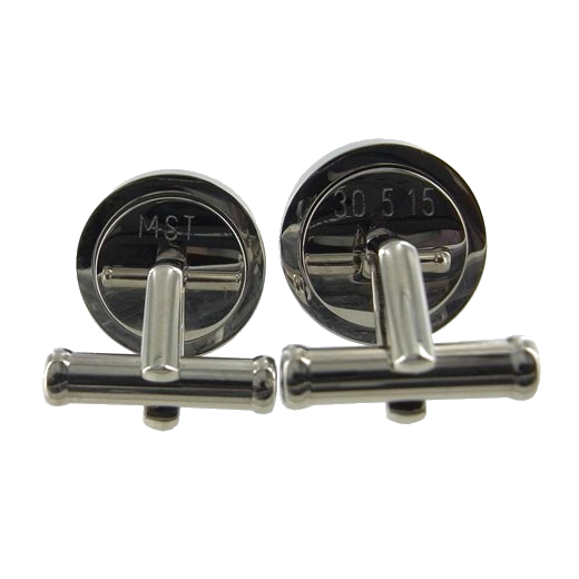 Personalised Montblanc Cufflinks with a special date and name.