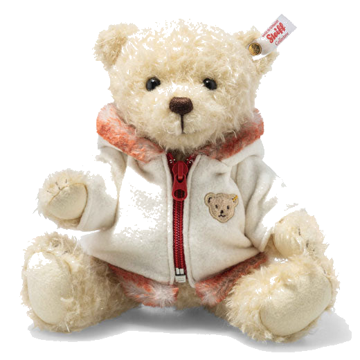 This is Mila the Teddy Bear in a Winter Jacket designed by Steiff.