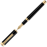 montegrappa zero black yellow gold fountain pen with 14k gold nib