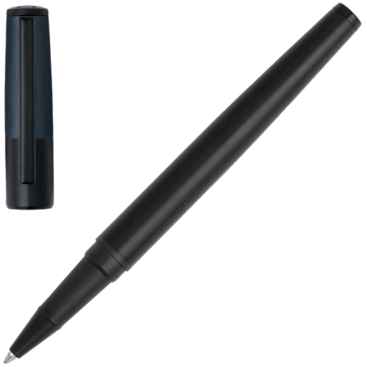 boss black navy gear minimal rollerball pen
