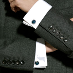 2 stainless steel moonphase movement cufflinks mb132964
