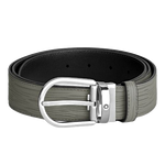montblanc bark print grey leather belt