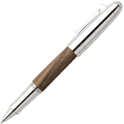 graf von faber castell magnum series walnut wood rollerball pen