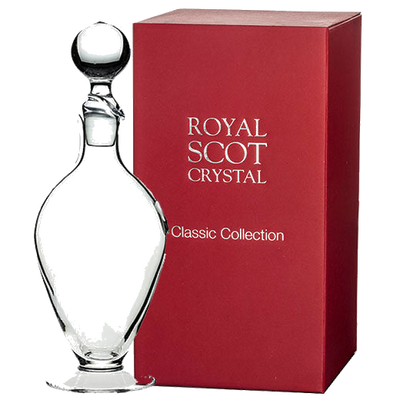 royal scot crystal classic footed wine decanter with box