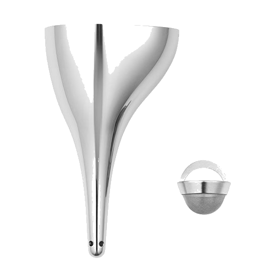 This is the Georg Jensen Stainless Steel SKY Aerating Funnel with Filter.